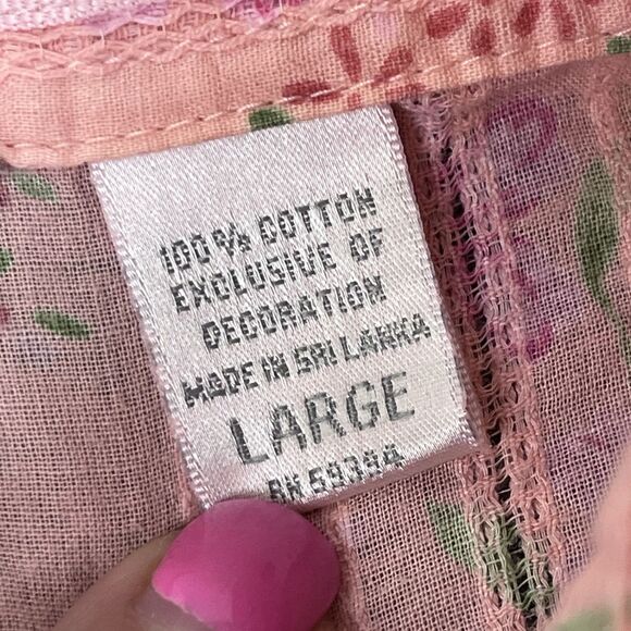 ALC At Last Shirt Womens Large Button Floral Cottagecore Everyday Pink - Picture 4 of 9